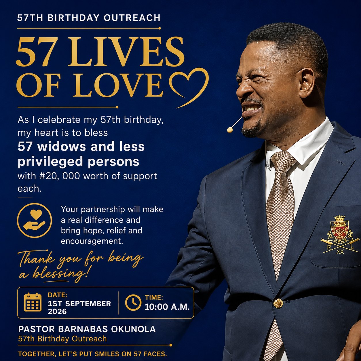 Rehoboth 57 birthday outreach campaign