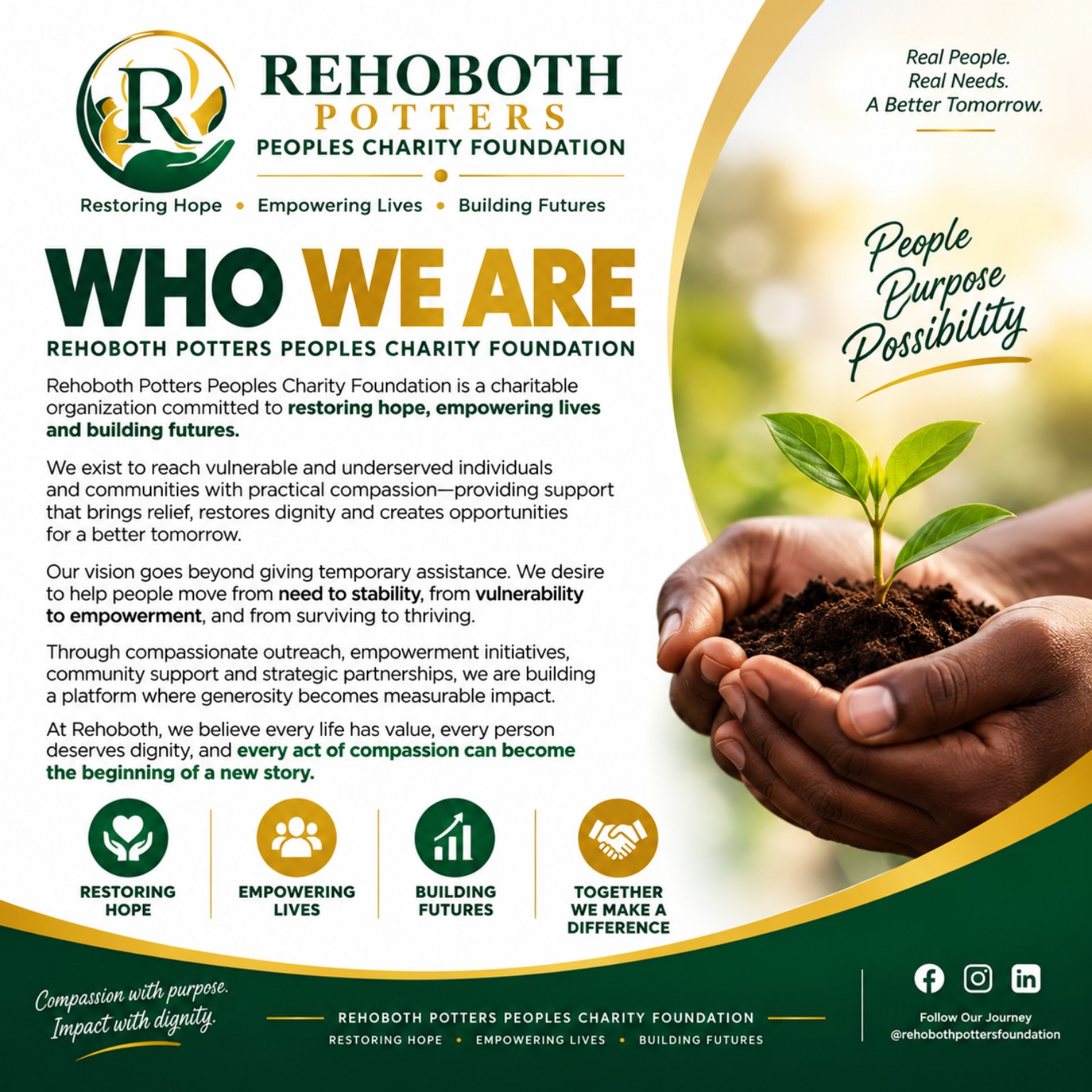 Who We Are: Rehoboth Potters Peoples Charity Foundation overview
